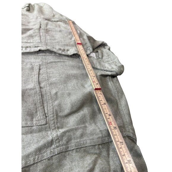 Aerie Anytime Fave Twill Shirt Medium M 100% Cotton Made In India Green - Picture 8 of 11